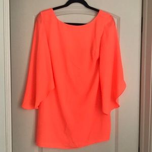 Ark & CO Orange/Coral Open Back Shift Dress